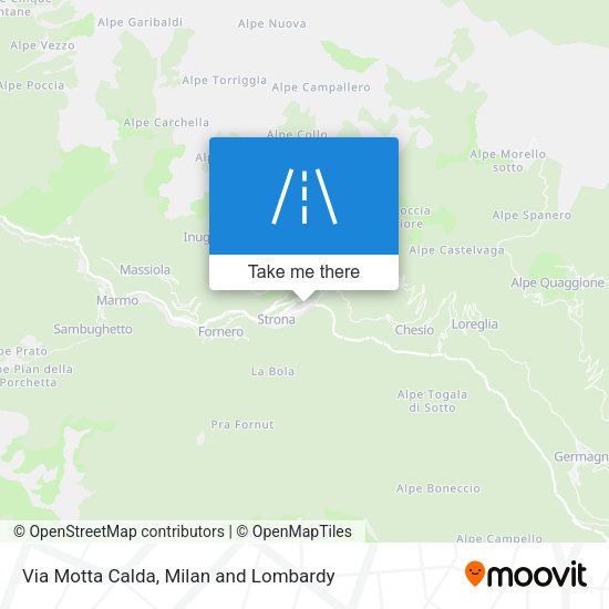 Via Motta Calda map