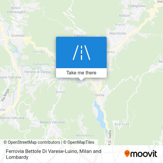 Ferrovia Bettole Di Varese-Luino map