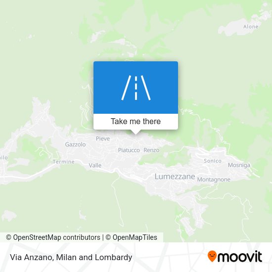 Via Anzano map