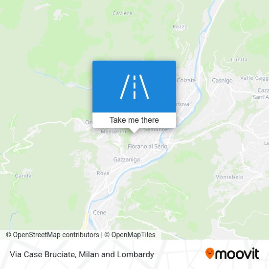 Via Case Bruciate map