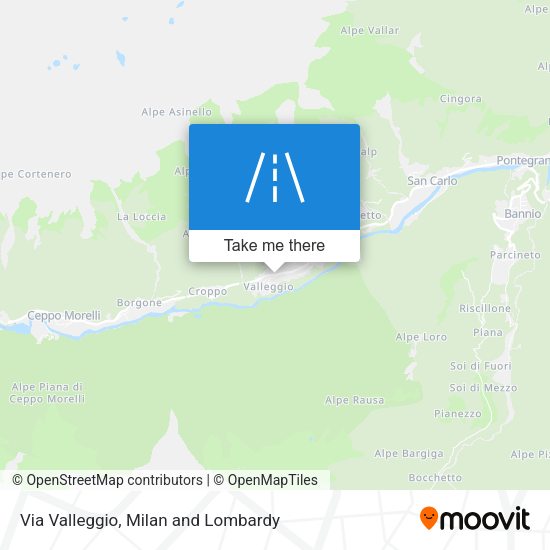 Via Valleggio map