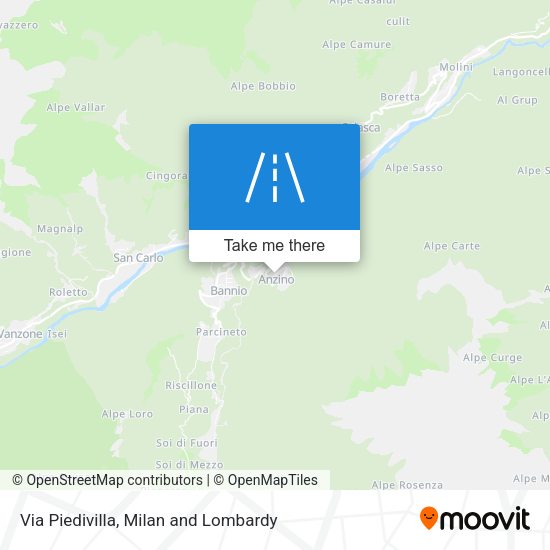 Via Piedivilla map