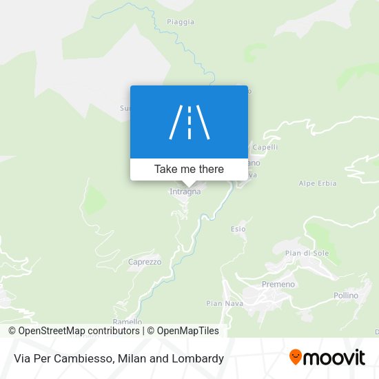Via Per Cambiesso map