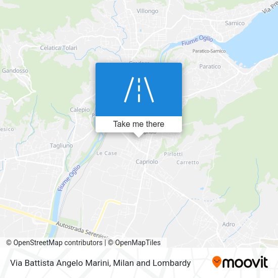 Via Battista Angelo Marini map