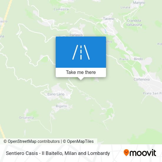 Sentiero Casis - Il Baitello map