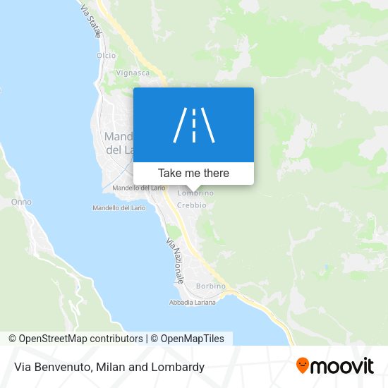 Via Benvenuto map