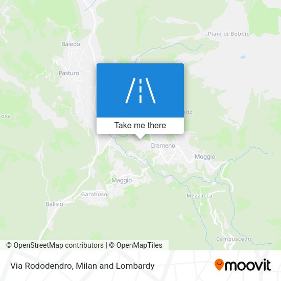 Via Rododendro map