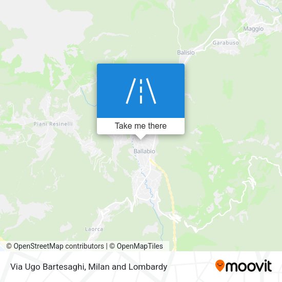 Via Ugo Bartesaghi map