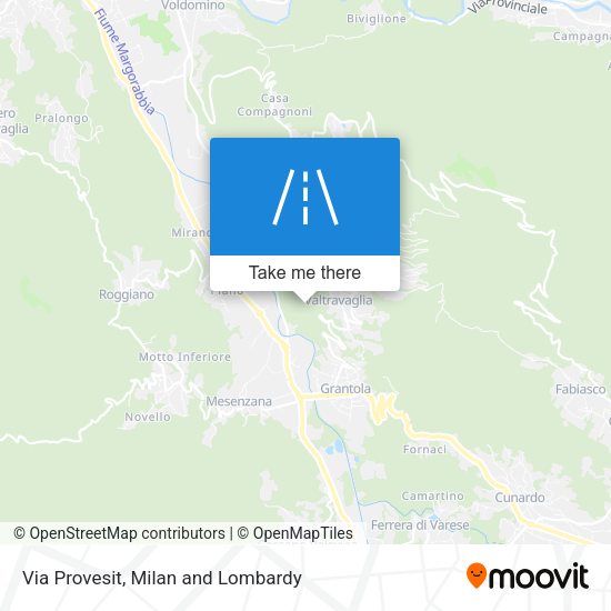 Via Provesit map