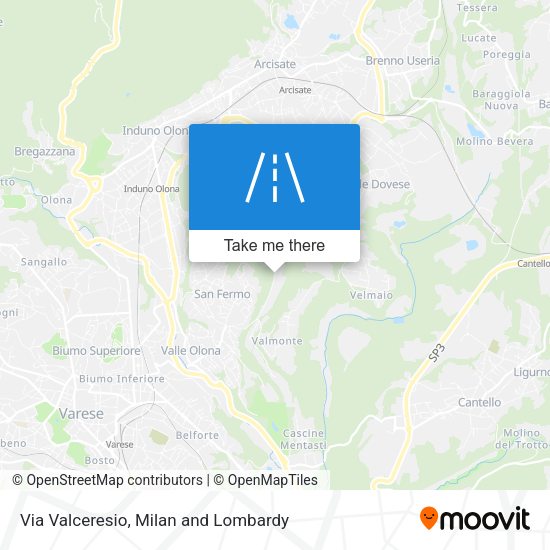 Via Valceresio map