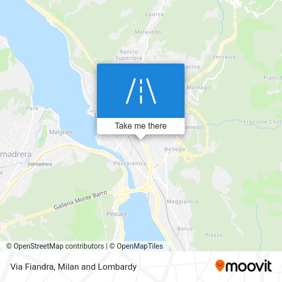 Via Fiandra map