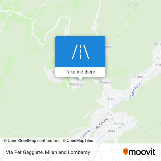 Via Per Gaggiate map
