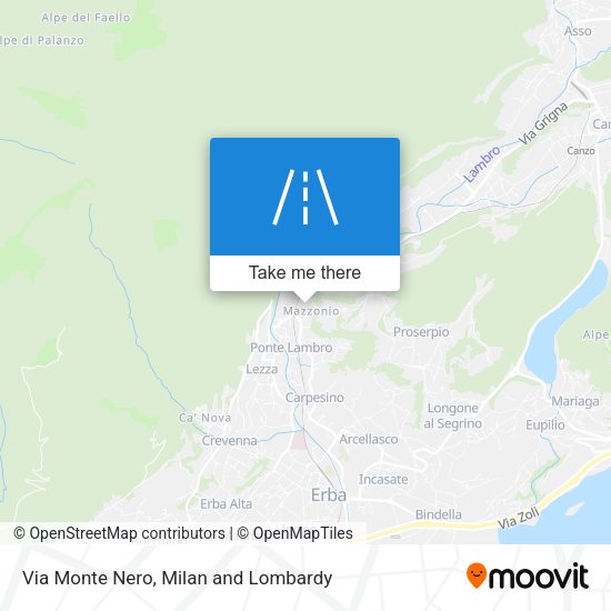 Via Monte Nero map