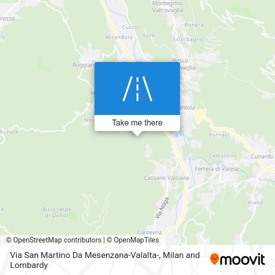 Via San Martino  Da Mesenzana-Valalta- map