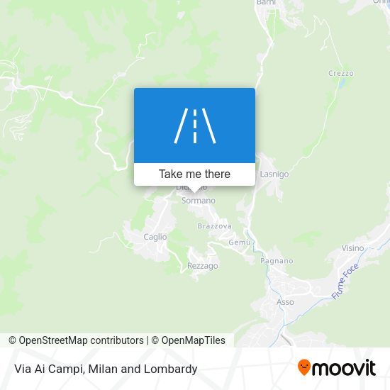 Via Ai Campi map