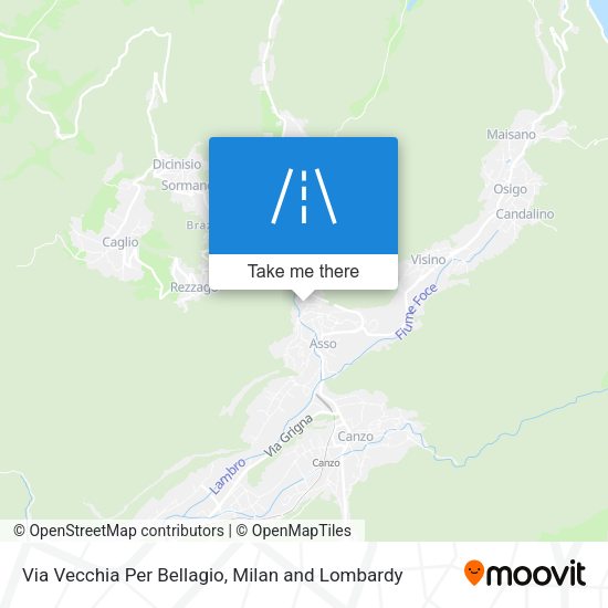 Via Vecchia Per Bellagio map