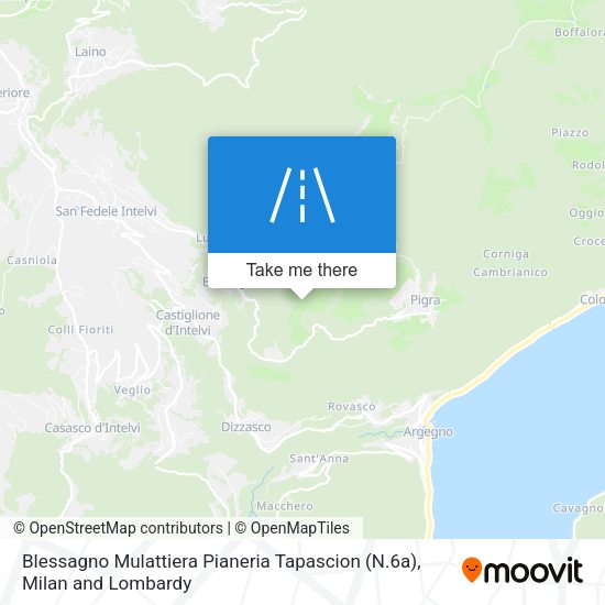 Blessagno Mulattiera Pianeria Tapascion (N.6a) map