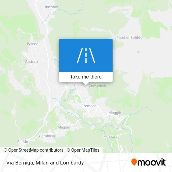 Via Berniga map