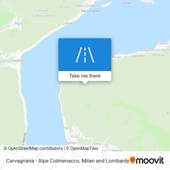 Carvagnana - Alpe Colmenacco map