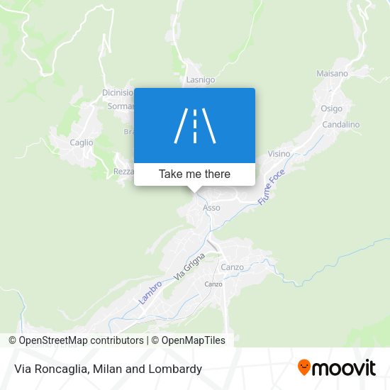 Via Roncaglia map
