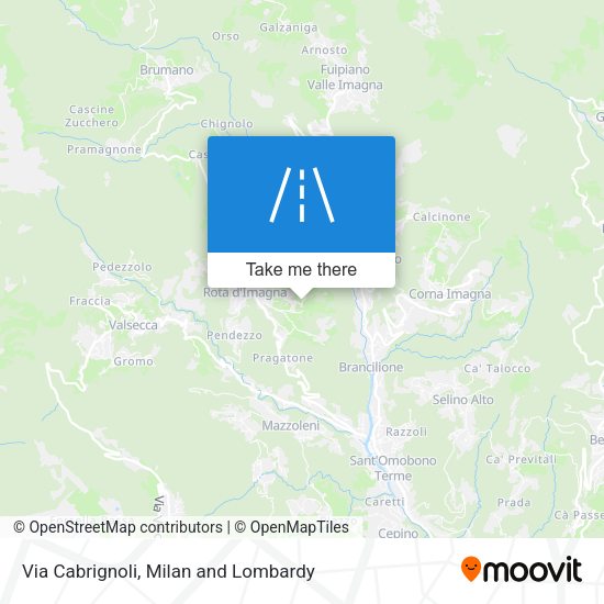 Via Cabrignoli map