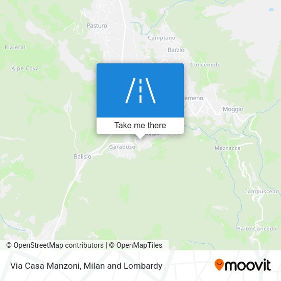 Via Casa Manzoni map