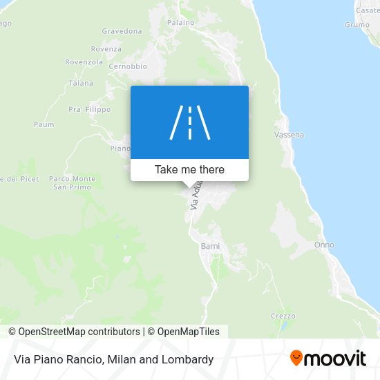 Via Piano Rancio map