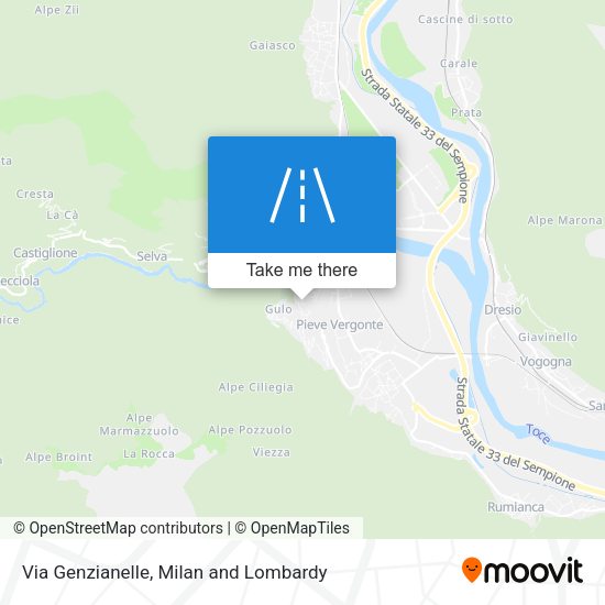 Via Genzianelle map