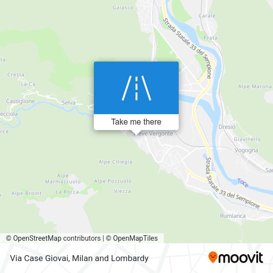 Via Case Giovai map