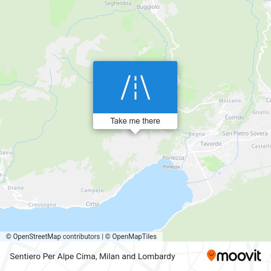 Sentiero Per Alpe Cima map