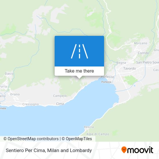 Sentiero Per Cima map