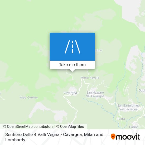 Sentiero Delle 4 Valli Vegna - Cavargna map
