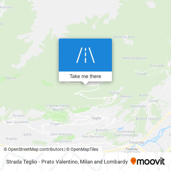 Strada Teglio - Prato Valentino map