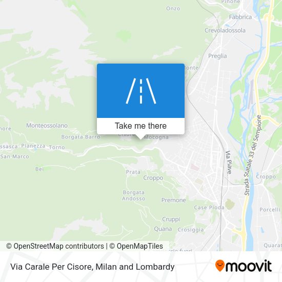 Via Carale Per Cisore map
