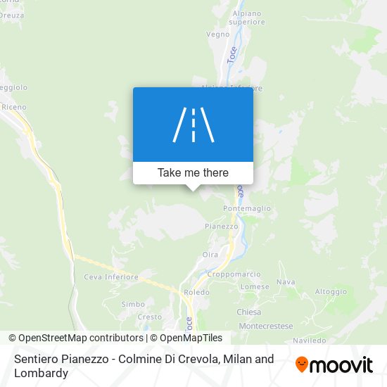Sentiero Pianezzo - Colmine Di Crevola map