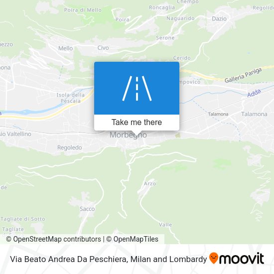 Via Beato Andrea Da Peschiera map