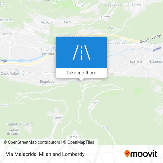 Via Malacrida map