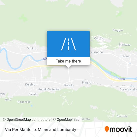 Via Per Mantello map