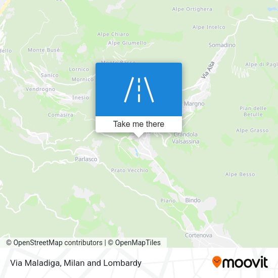 Via Maladiga map