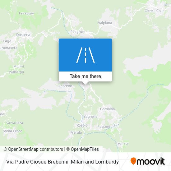 Via Padre Giosuè Brebenni map