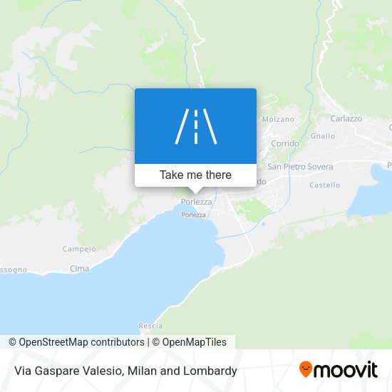 Via Gaspare Valesio map