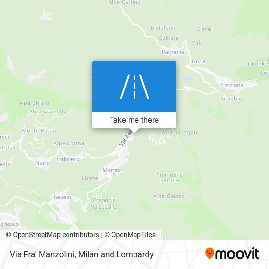 Via Fra' Manzolini map