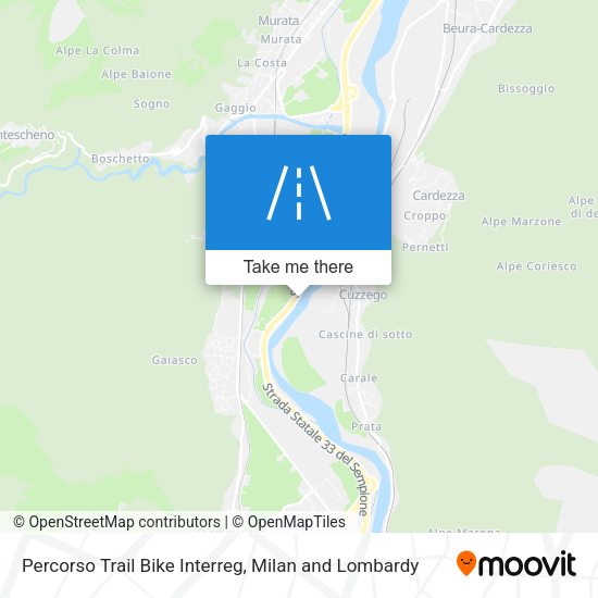 Percorso Trail Bike Interreg map