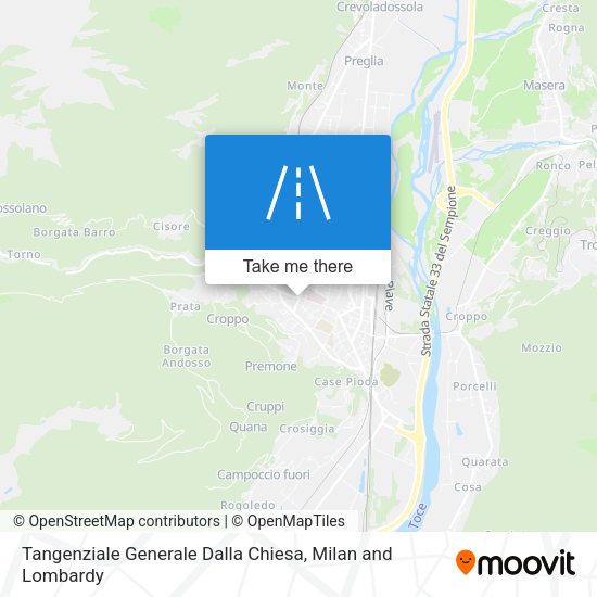 Tangenziale Generale Dalla Chiesa map