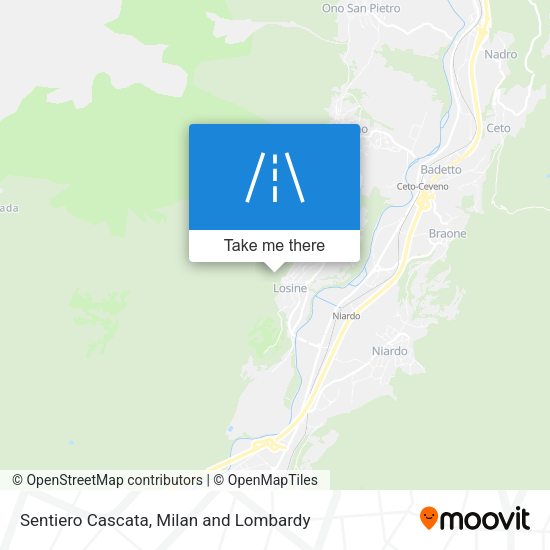 Sentiero Cascata map