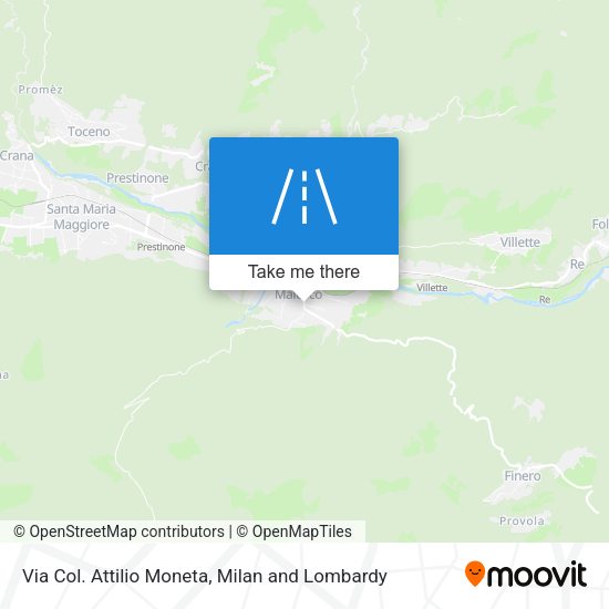 Via Col. Attilio Moneta map