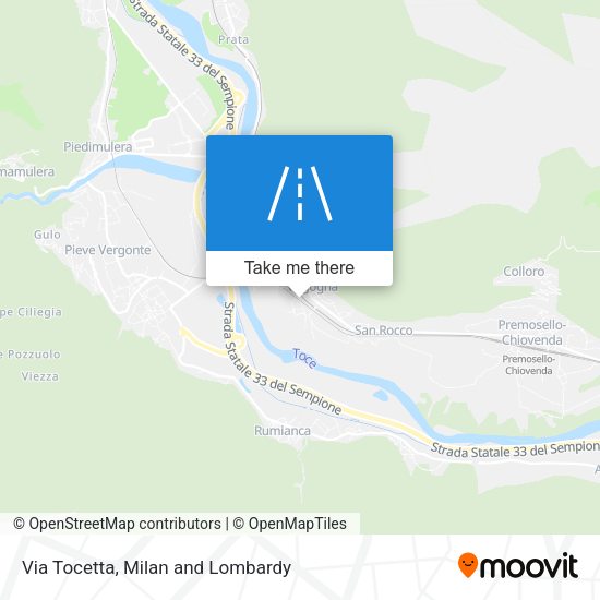 Via Tocetta map