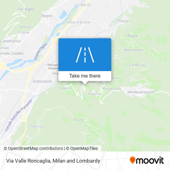 Via Valle Roncaglia map
