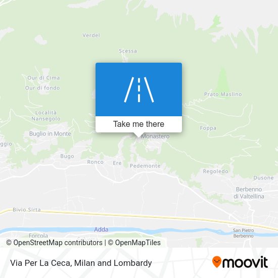 Via Per La Ceca map