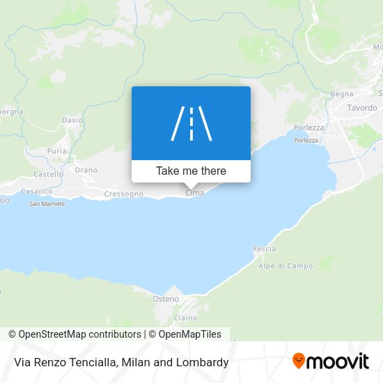 Via Renzo Tencialla map